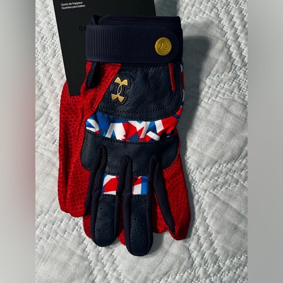 $60 UNDER ARMOUR UA Harper Pro Batting Gloves Men's Large USA Stars & Stripes - Picture 2 of 7